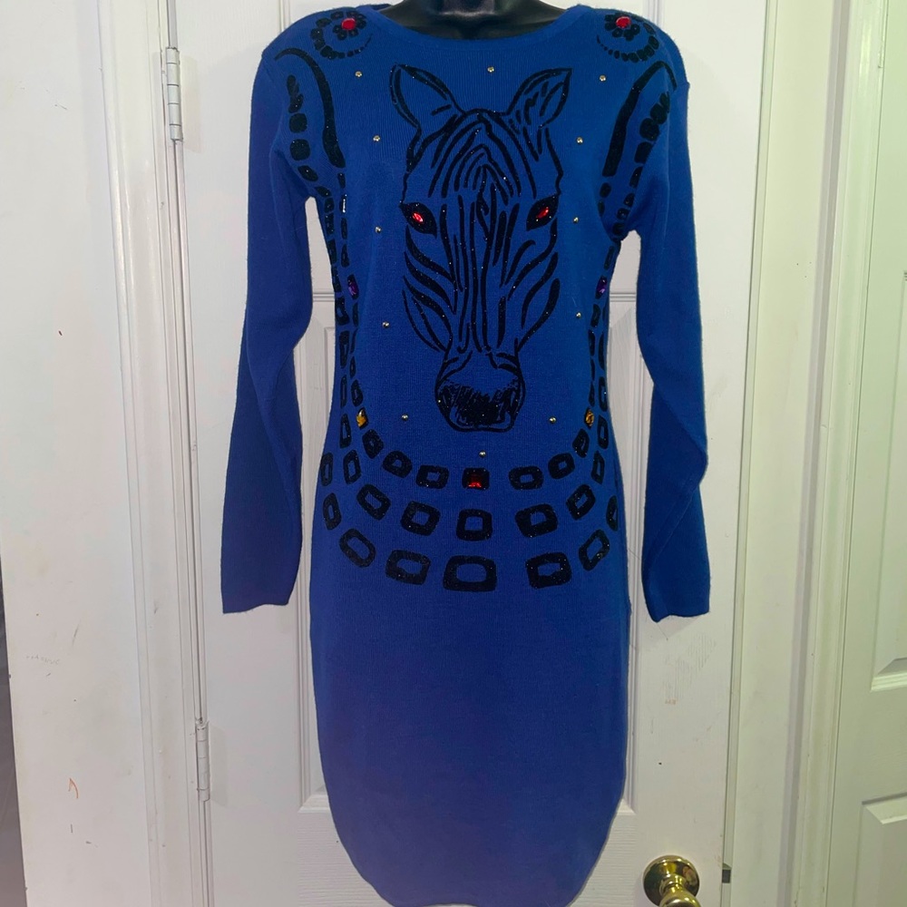 Beautiful vintage zebra sweater dress